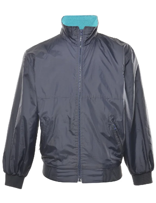 Navy Nylon Jacket - S Herringbone Jacket Houndstooth Jacket Plaid Jacket