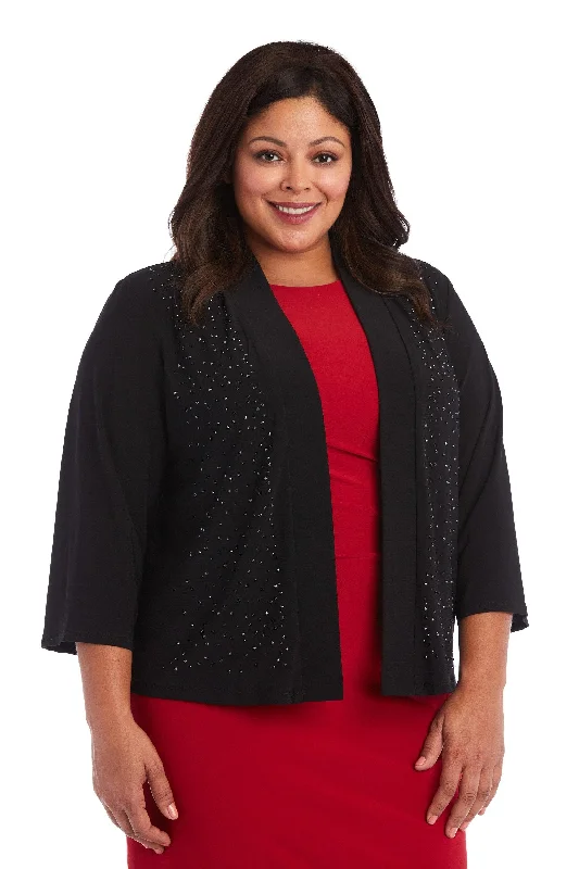 R&M Richards 375600 Plus Size Beaded Jacket Snapped Jacket Toggled Jacket Drawstring Jacket