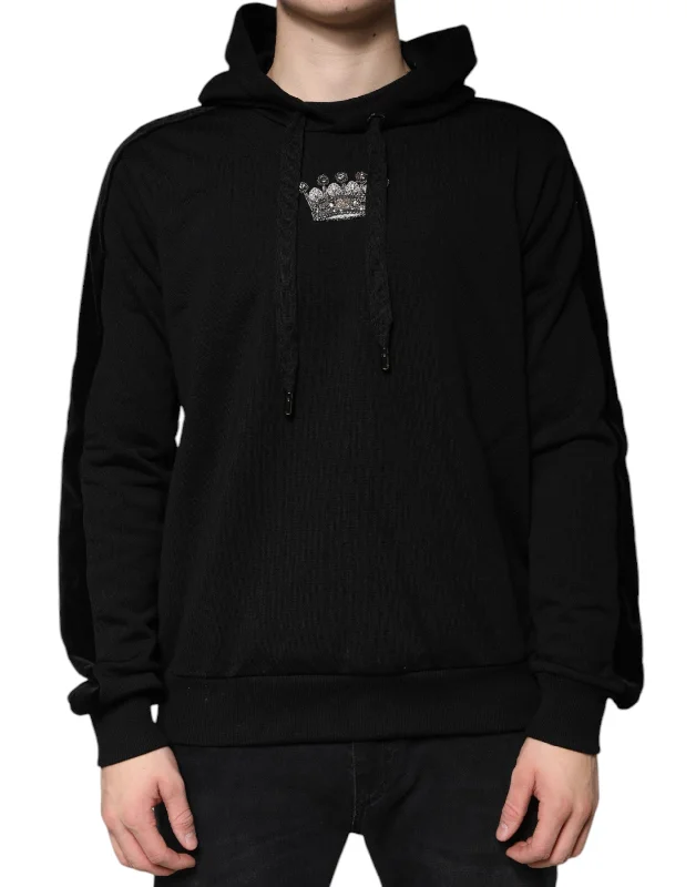 Dolce & Gabbana Crown Cotton Hooded Sweatshirt Men's Sweater Houndstooth Herringbone Solid Dolce & Gabbana Crown Cotton Hooded Sweatshirt Men's Sweater Houndstooth Herringbone Solid