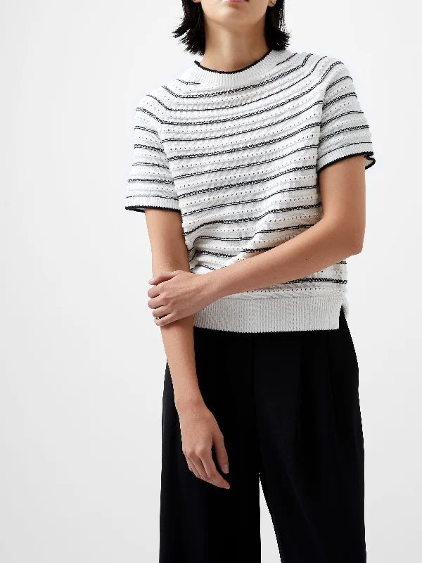 Oskie Short Sleeve Sweater Plaid Sweater Polka Dot Checkered