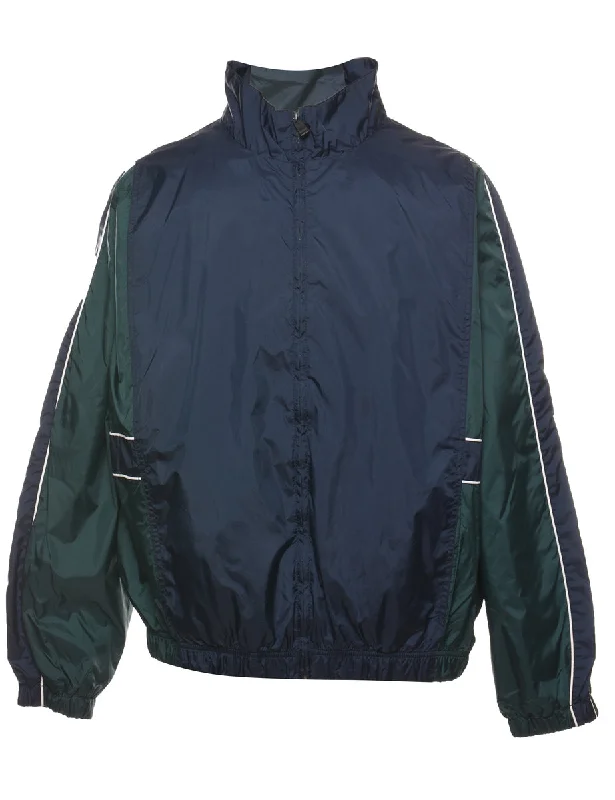 Navy & Green Contrast Nylon Jacket - XL Print Jacket Jacquard Jacket Embroidered Jacket Navy & Green Contrast Nylon Jacket - XL Print Jacket Jacquard Jacket Embroidered Jacket