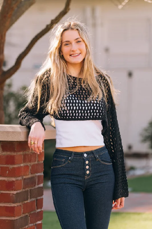 Meet You Later Crochet Sweater Bright Pastel Dark