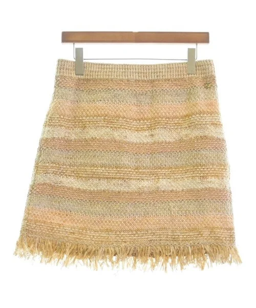 CHANEL Knee length skirts linen skirt relaxed
