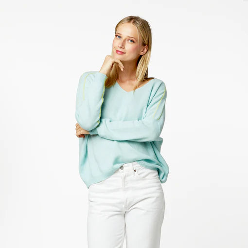 Camille V Neck Sweater Boxy Sweater Fitted Sweater A-Line