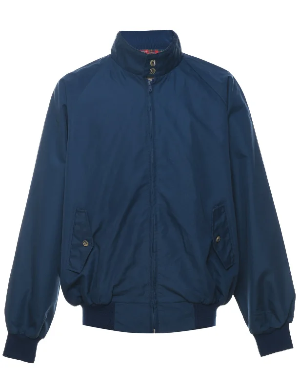 Navy Zip-Front Jacket  - XL Herringbone Jacket Checkered Jacket Solid Jacket