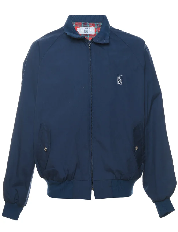 Navy Zip-Front Nylon Jacket - XL Collared Jacket Crew Neck Jacket Turtle Neck Jacket Navy Zip-Front Nylon Jacket - XL Collared Jacket Crew Neck Jacket Turtle Neck Jacket