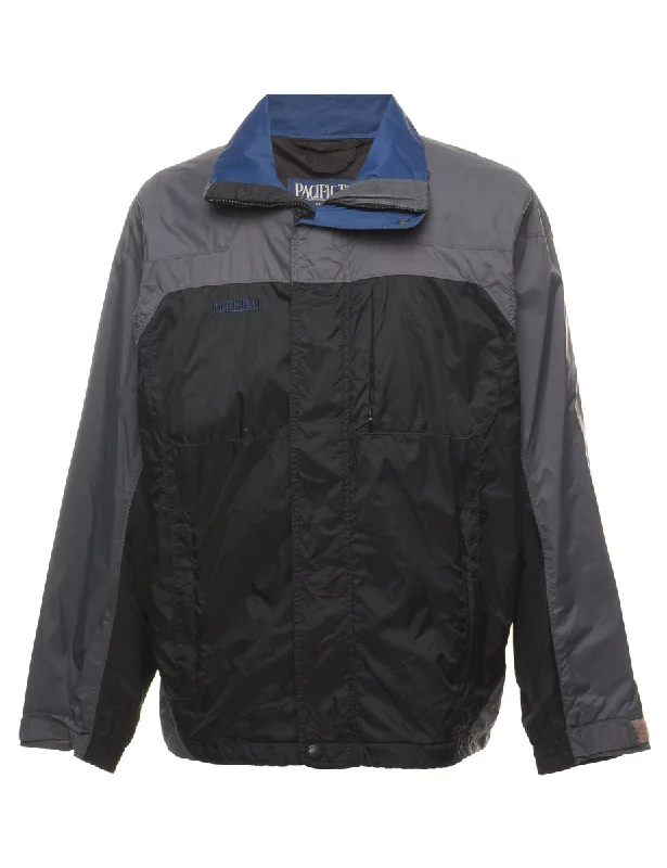 Pacific Trail Black, Navy & Grey Nylon Jacket - XL Tiered Jacket Buttoned Jacket Zippered Jacket Pacific Trail Black, Navy & Grey Nylon Jacket - XL Tiered Jacket Buttoned Jacket Zippered Jacket