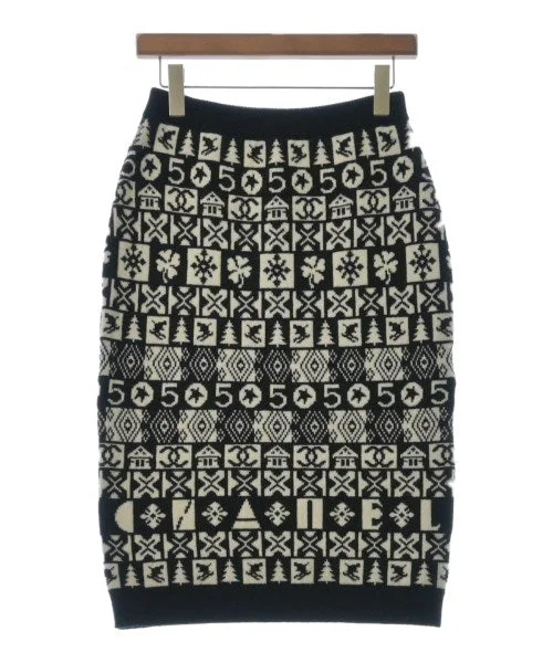 CHANEL Knee length skirts wool skirt sturdy