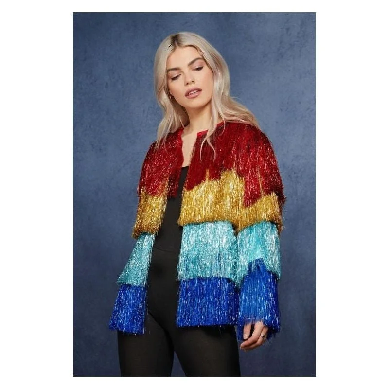 Fever Tinsel Festival Jacket Adult Rainbow Striped Jacket Polka Dot Jacket Floral Jacket Fever Tinsel Festival Jacket Adult Rainbow Striped Jacket Polka Dot Jacket Floral Jacket
