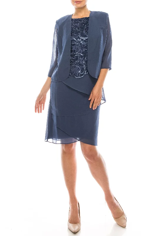 Le Bos Mother of the Bride Short Jacket Dress 28058 Front Pockets Side Pockets Patch Pockets Le Bos Mother of the Bride Short Jacket Dress 28058 Front Pockets Side Pockets Patch Pockets