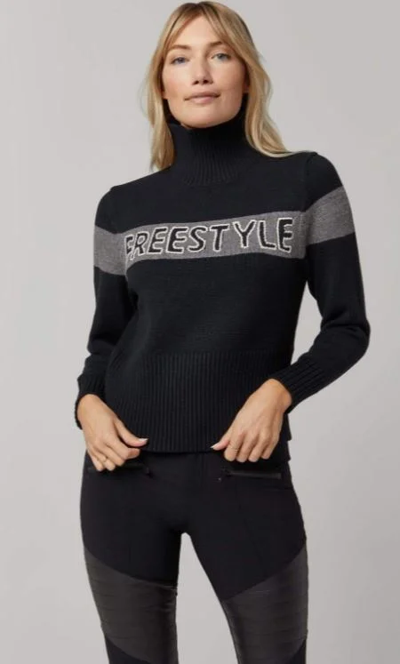 Alp N Rock Women's Freestyle Sweater in Black Cashmere Blend Cotton Blend Poly Blend Alp N Rock Women's Freestyle Sweater in Black Cashmere Blend Cotton Blend Poly Blend
