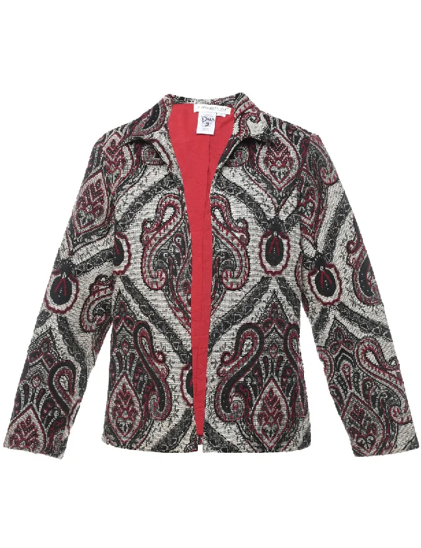 Paisley Pattern Tapestry Jacket - S Bomber Jacket Anorak Windbreaker