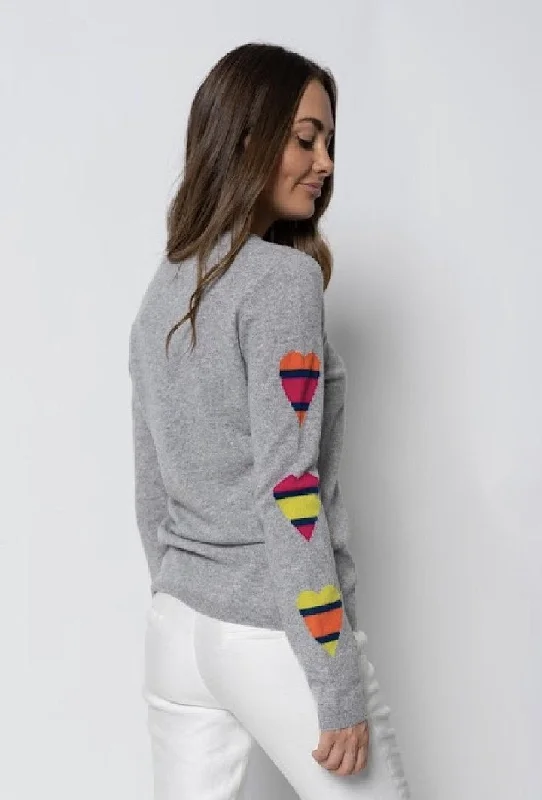 Islefield Heart Sweater Striped Floral Plaid