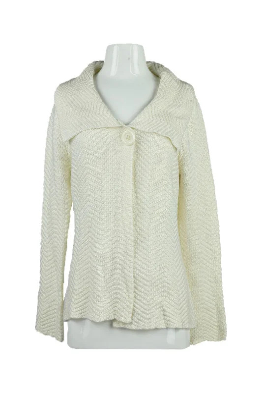 JM Collection Sweater Striped Floral Plaid