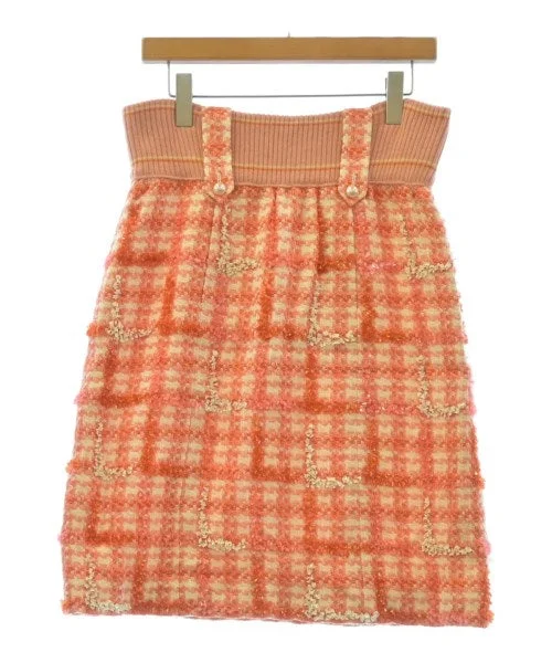 CHANEL Knee length skirts chiffon skirt lightweight