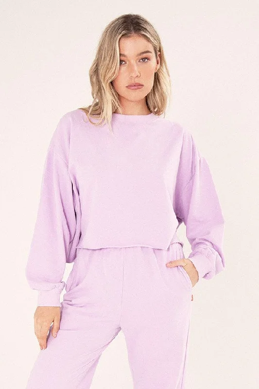 Bayse Brand WOMENS LOUNGE SWEATER - LILAC Rayon Fabric Velvet Fabric Corduroy Fabric Bayse Brand WOMENS LOUNGE SWEATER - LILAC Rayon Fabric Velvet Fabric Corduroy Fabric