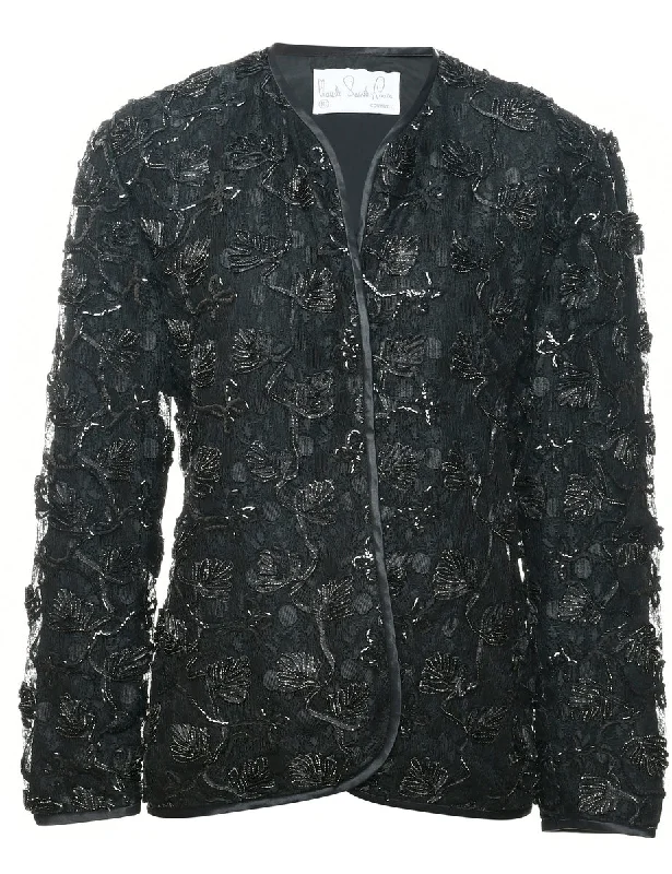 Lurex Thread Pattern Evening Jacket - L Rayon Fabric Velvet Fabric Corduroy Fabric