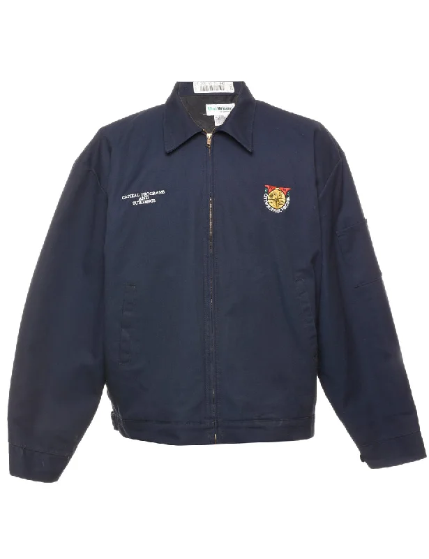 Navy Workwear Jacket - XL Lace Jacket Ribbed Jacket Sequined Jacket