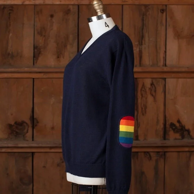 Alicia Adams Alpaca Rainbow Sweater Print Jacquard Patchwork