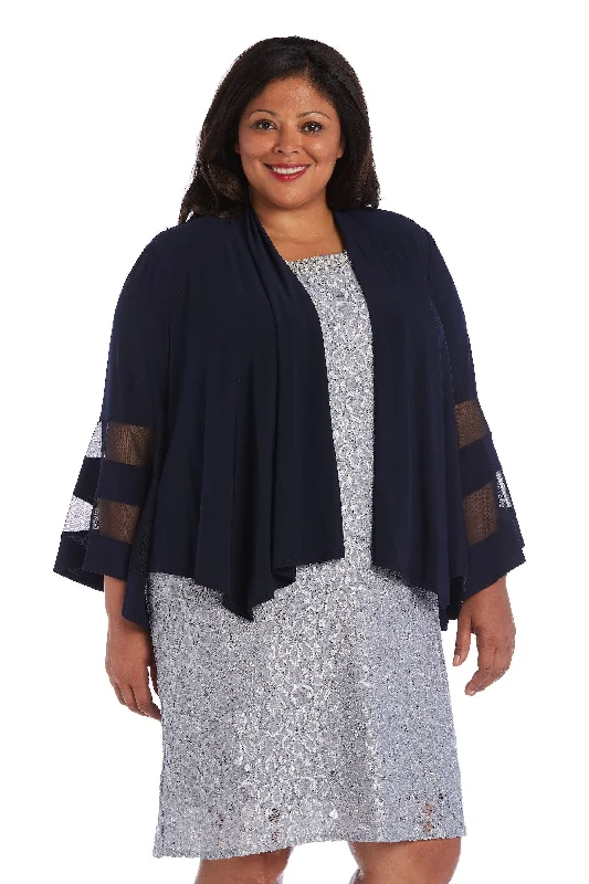 R&M Richards 5268W Plus Size Open Jacket Sale Satin Fabric Silk Fabric Chiffon Fabric