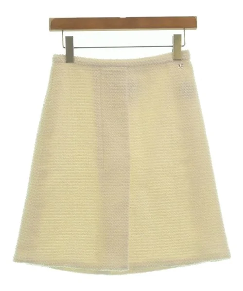 CHANEL Knee length skirts leather skirt refined
