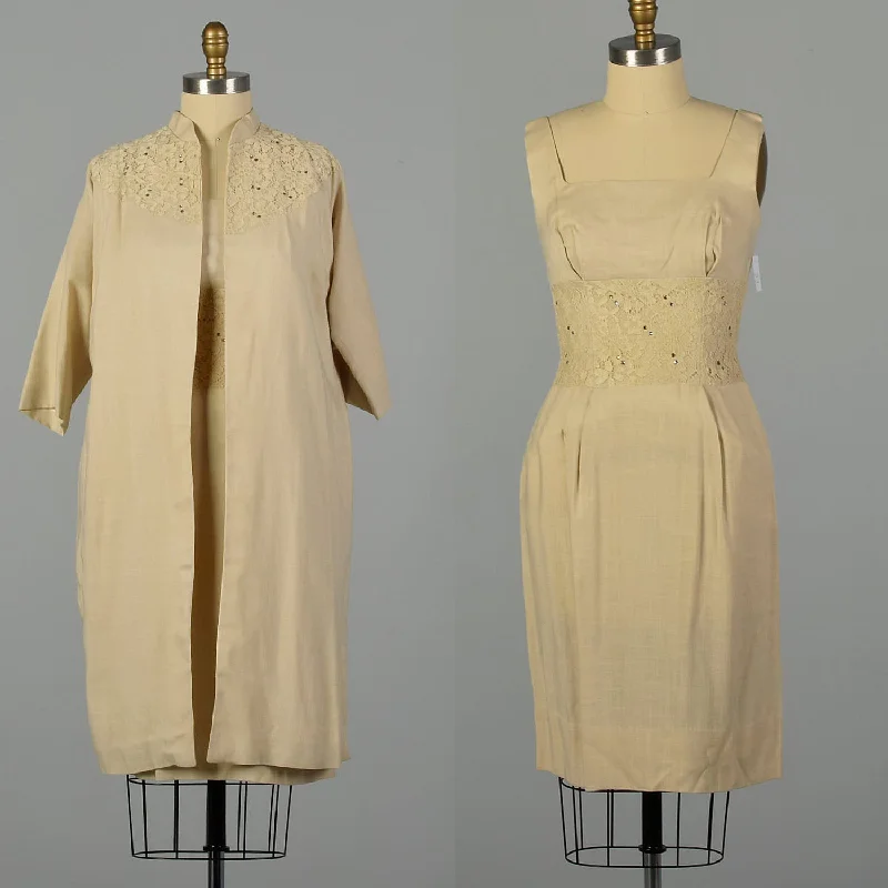 Small 1950s Linen-Look Dress and Jacket Set Wiggle Dress Trench Coat Raincoat Waterproof Jacket Small 1950s Linen-Look Dress and Jacket Set Wiggle Dress Trench Coat Raincoat Waterproof Jacket