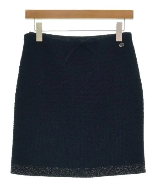 CHANEL Knee length skirts velvet skirt plush