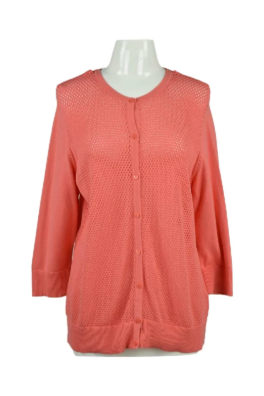 Croft & Barrow Sweater Houndstooth Herringbone Solid