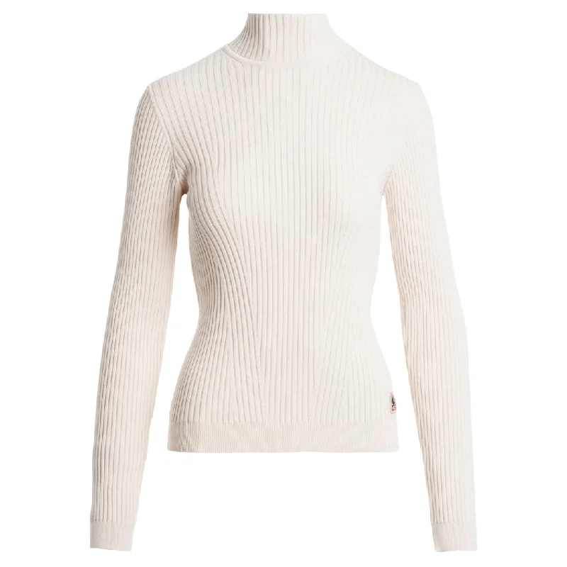 Parajumpers Lotus Moonbeam White Sweater Satin Blend Silk Blend Wool Blend