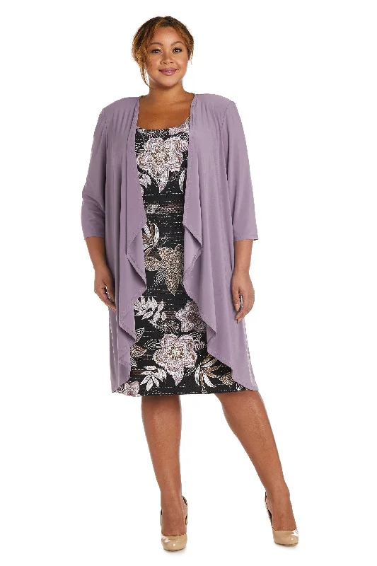 R&M Richards 7897W Short Cocktail Print Jacket Dress Jacket Blazer Coat