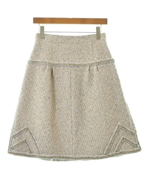 CHANEL Knee length skirts corduroy skirt durable