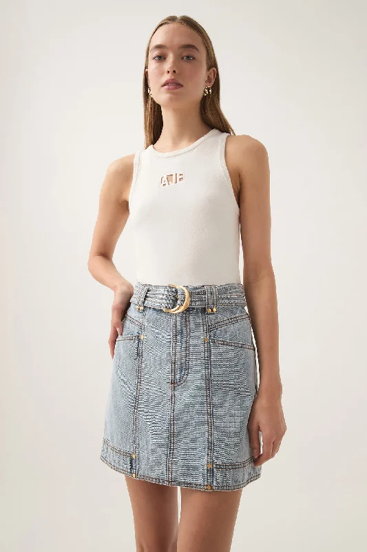Ray Denim Mini Skirt boho skirt vibe