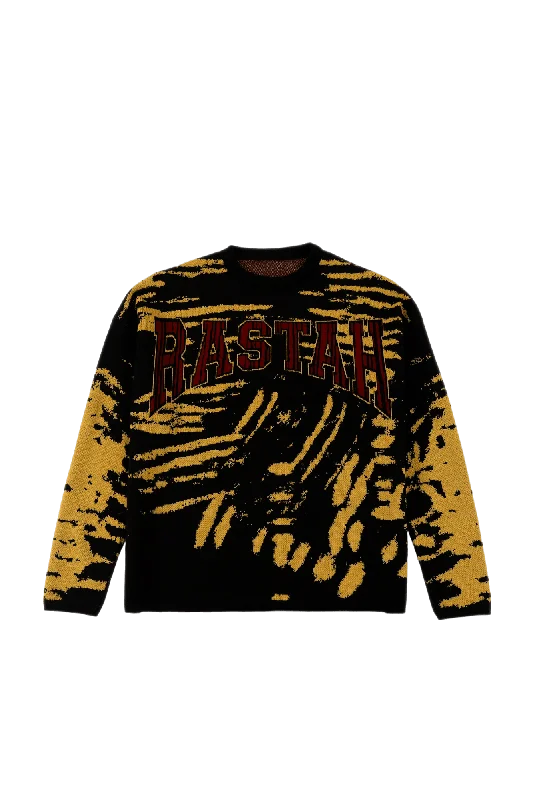 "RETRO FUSION" KNIT SWEATER Terry Terry Cloth Terry Knit