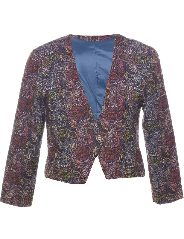 Paisley Pattern Tapestry Jacket - M Faux Fur Fabric Real Fur Fabric Shearling Fabric Paisley Pattern Tapestry Jacket - M Faux Fur Fabric Real Fur Fabric Shearling Fabric