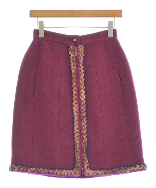 CHANEL Knee length skirts leather skirt modern