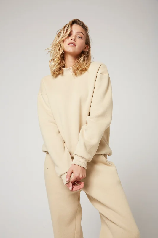 Rozalia Russian x Atoir WOMENS THE CREW NECK SWEATER - OATMEAL Fleece Sweater Nylon Polyester