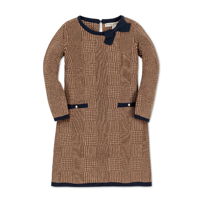 Organic Bow Sweater Dress - Baby Notch Collar Peter Pan Collar Cowl Neck