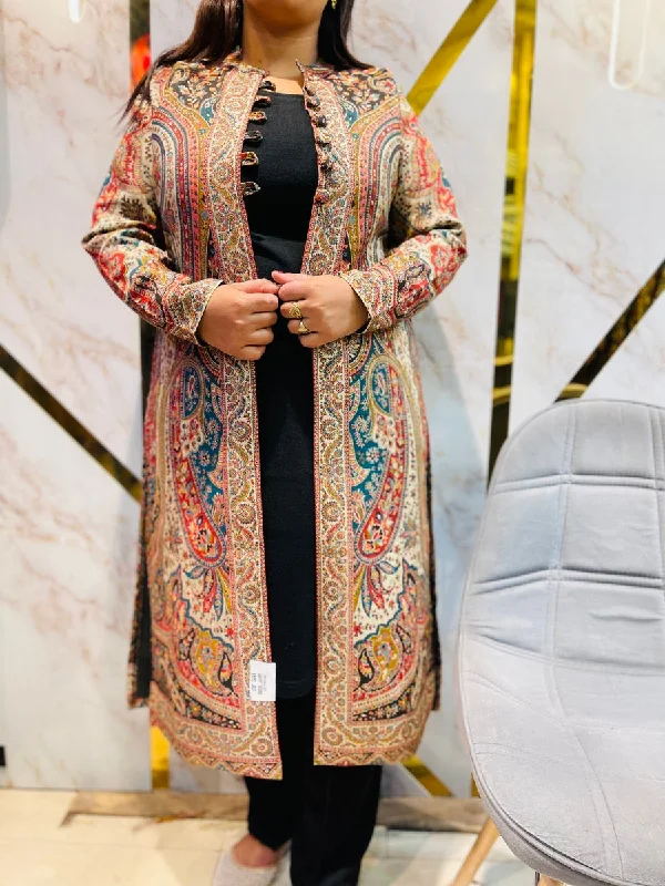 Beautiful Kashmiri kani winter 🥶 Ready made jacket suit Embroidered Jacket Appliqued Jacket Beaded Jacket Beautiful Kashmiri kani winter 🥶 Ready made jacket suit Embroidered Jacket Appliqued Jacket Beaded Jacket