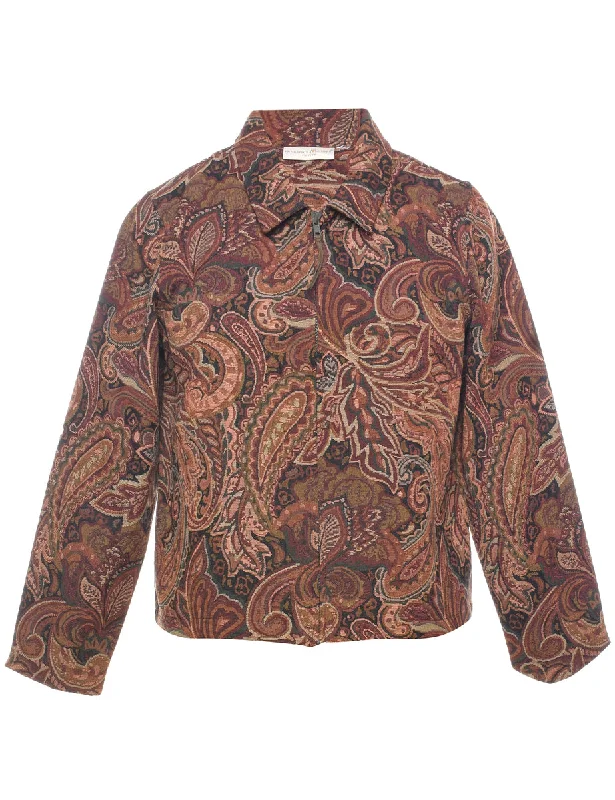 Paisley Pattern Tapestry Jacket - M Satin Fabric Silk Fabric Chiffon Fabric