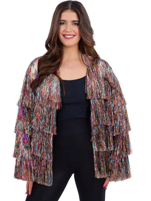 Fever Tinsel Festival Jacket Rainbow Dreams Pride Jacket Blazer Coat