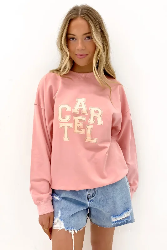 Nina Sweater Bubblegum Cable Knit Ribbed Knit Lace Knit