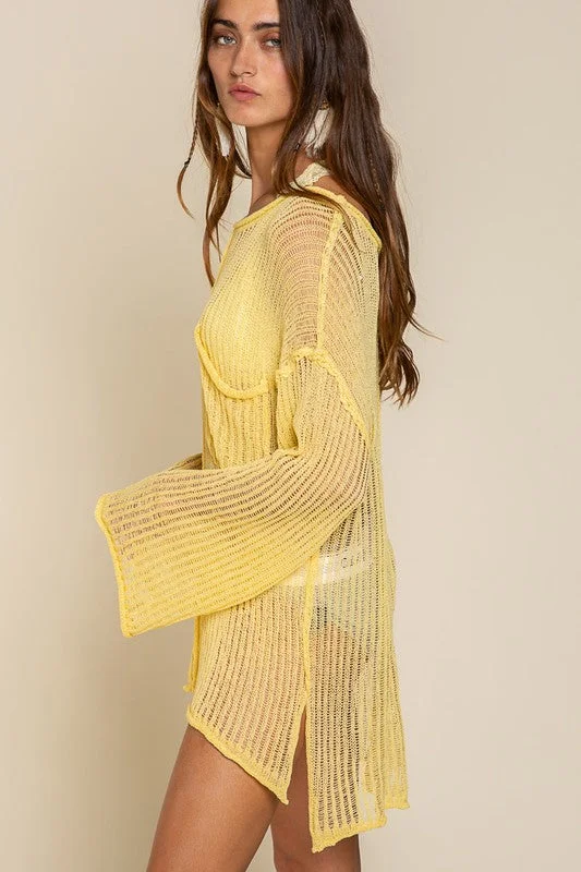 Bohemian Summer Sweater Mesh Blend Leather Blend Suede Blend