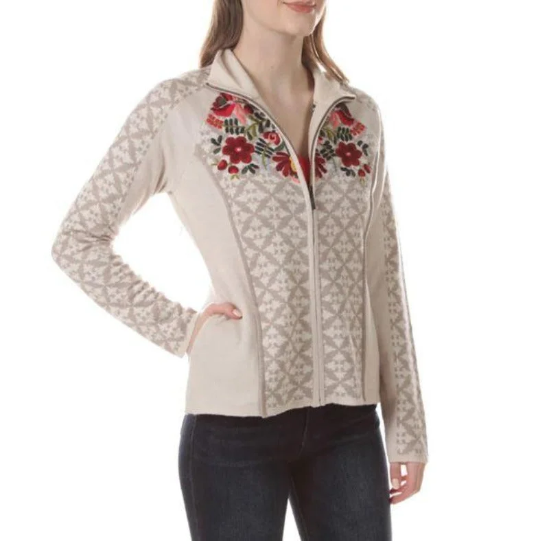 Icelandic Women's Bianca Full Zip knit Sweater in Natural Beige Anti-Pilling Anti-Shrink Durable Icelandic Women's Bianca Full Zip knit Sweater in Natural Beige Anti-Pilling Anti-Shrink Durable