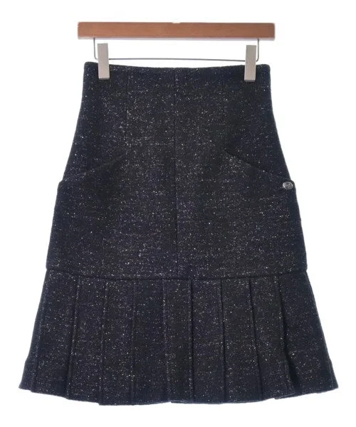 CHANEL Knee length skirts chiffon skirt airy