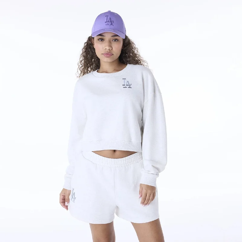 LA Dodgers Womens MLB League Essential Grey Crew Neck Sweater Spandex Blend Rayon Blend Denim Blend LA Dodgers Womens MLB League Essential Grey Crew Neck Sweater Spandex Blend Rayon Blend Denim Blend