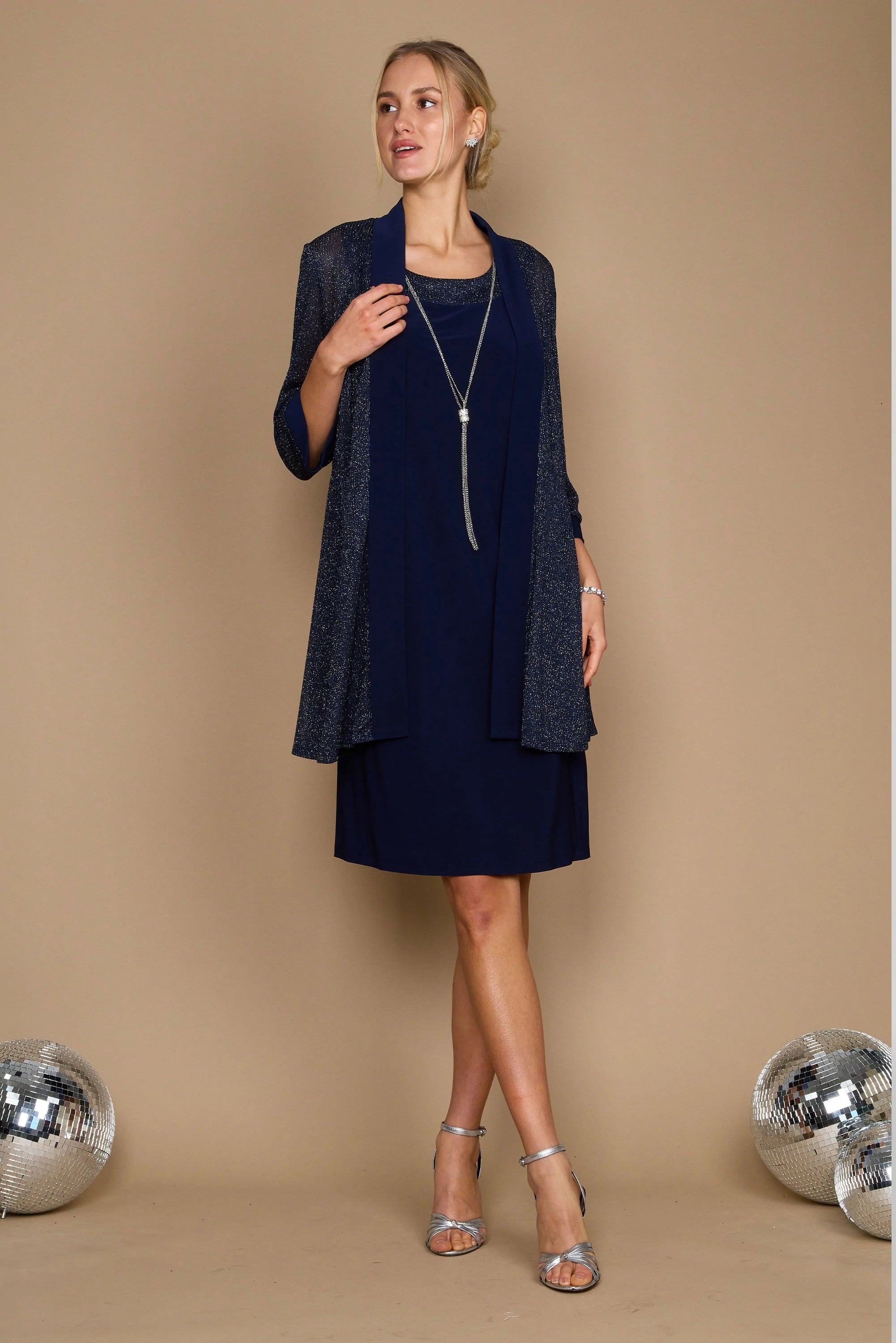 R&M Richards 1873W Short Plus Size Jacket Dress Front Pockets Side Pockets Patch Pockets