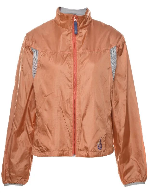 Orange, Navy & Coral Contrast Trim Nylon Jacket - S Striped Jacket Polka Dot Jacket Floral Jacket Orange, Navy & Coral Contrast Trim Nylon Jacket - S Striped Jacket Polka Dot Jacket Floral Jacket