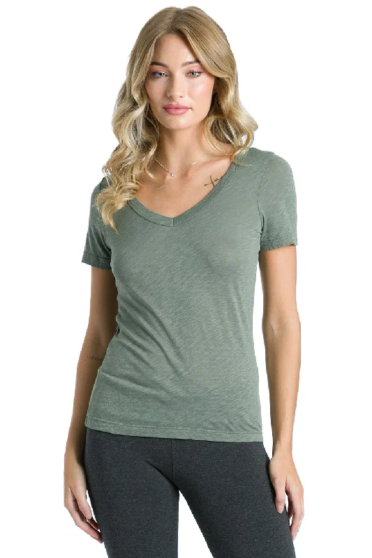 Basic Sexy V-Neck Slub T