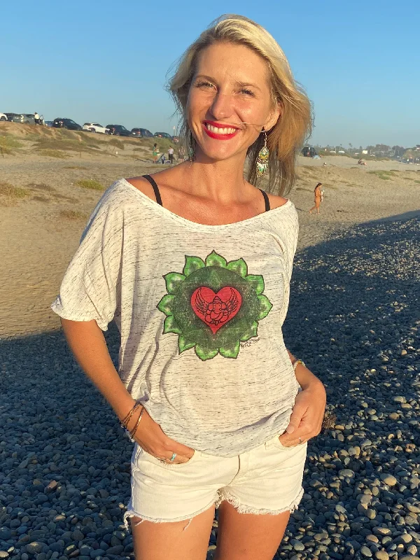 Heart Chakra Flowy Scoop Neck Tee