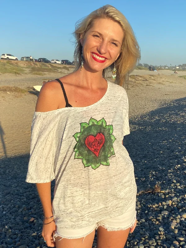 Heart Chakra Flowy Scoop Neck Tee